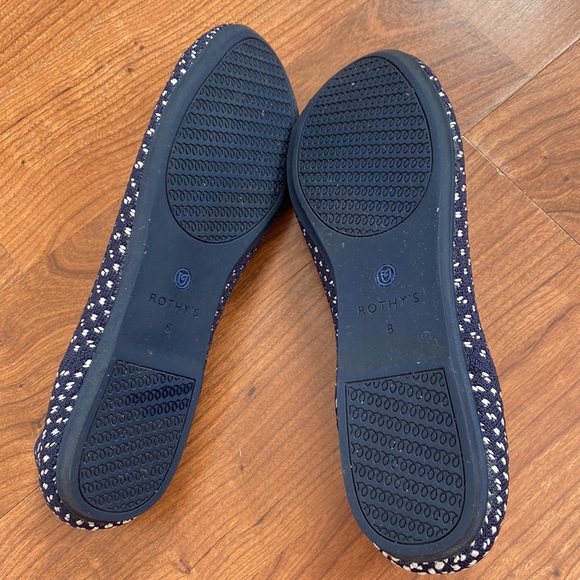 Rothy’s The Flat Round Toe Navy and White Polka Dot - Picture 7 of 7
